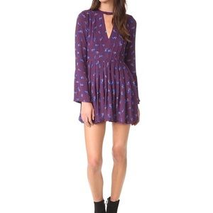 Free people tegan printed purple dress bohemian
